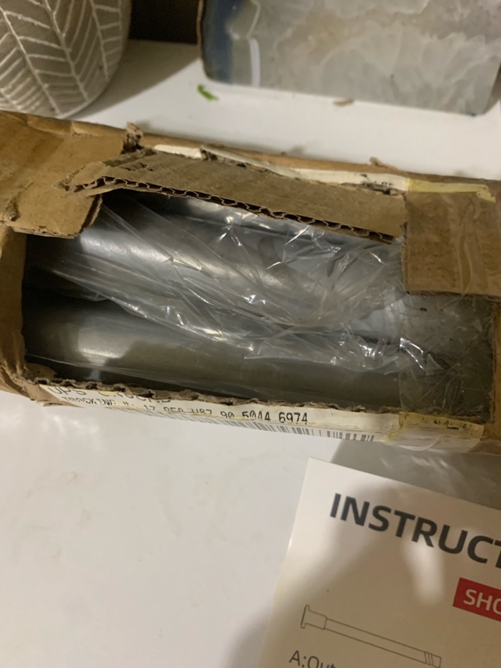 Amazon Silver Tension Shower Rod with Installation Guide - Picture 2 of 3
